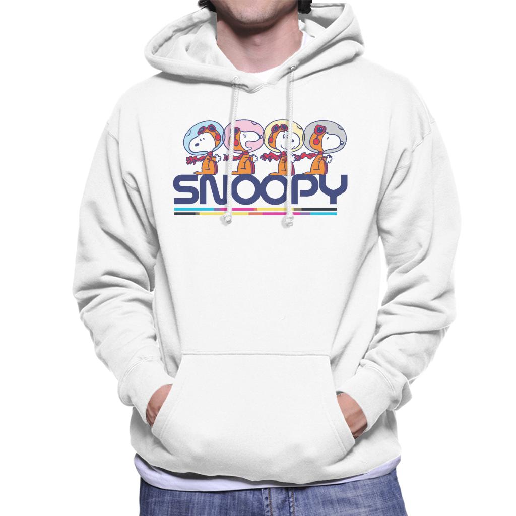 Peanuts Snoopy Space Travel Montage Men's Hooded Sweatshirt-ALL + EVERY