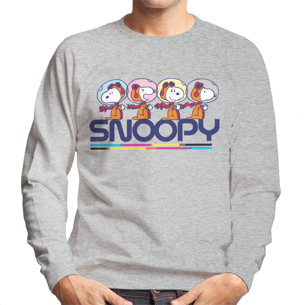 Peanuts Snoopy Space Travel Montage Men's Sweatshirt-ALL + EVERY