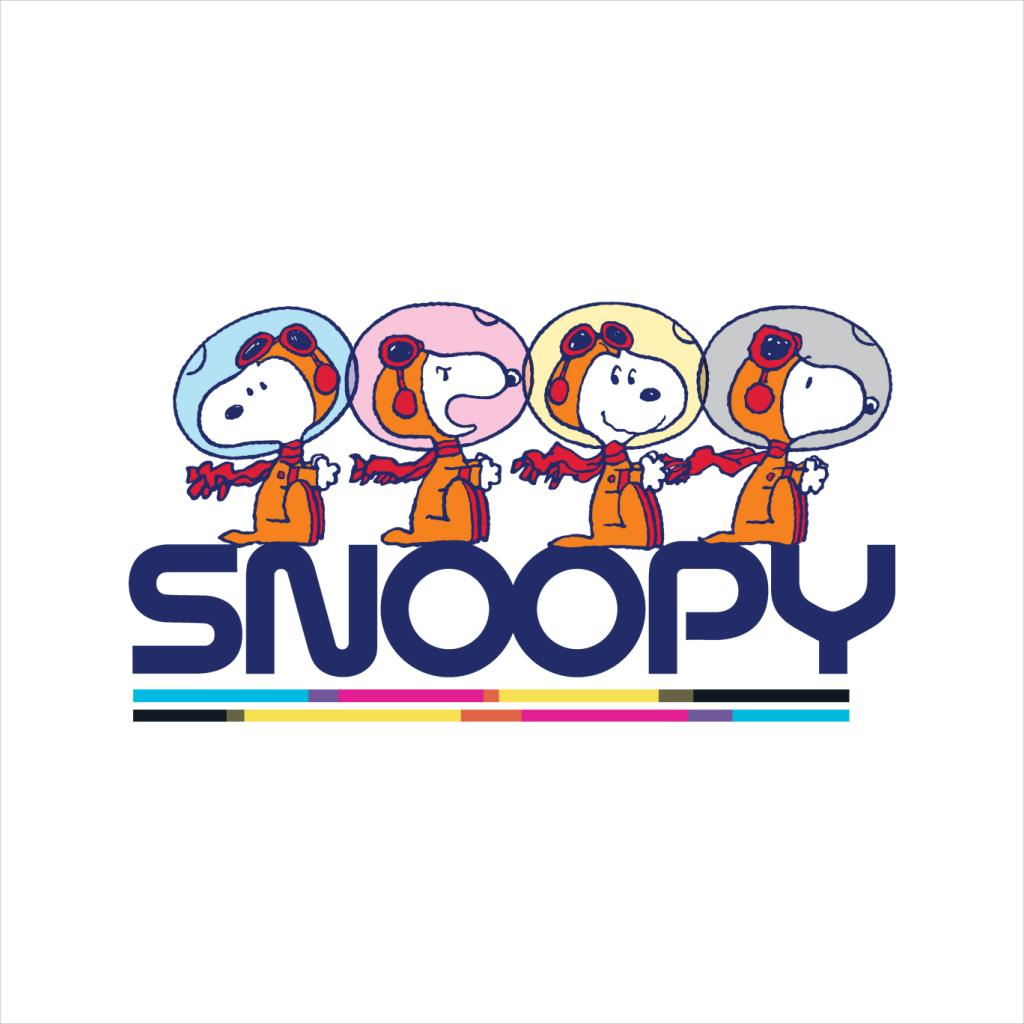 Peanuts Snoopy Space Travel Montage Women's T-Shirt-ALL + EVERY