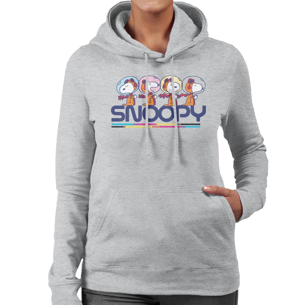 Peanuts Snoopy Space Travel Montage Women's Hooded Sweatshirt-ALL + EVERY
