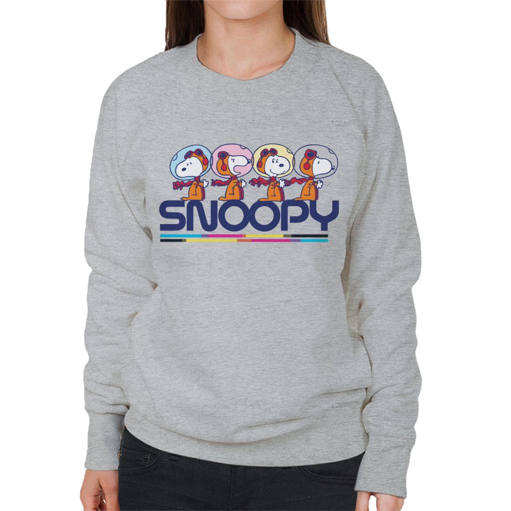 Peanuts Snoopy Space Travel Montage Women's Sweatshirt-ALL + EVERY