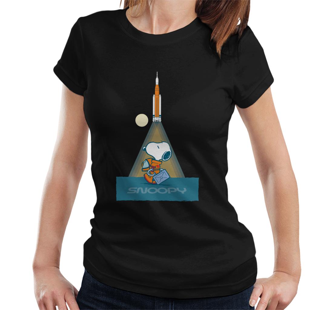 Peanuts Snoopy Astronaut Preparing For Take Off Women's T-Shirt-ALL + EVERY
