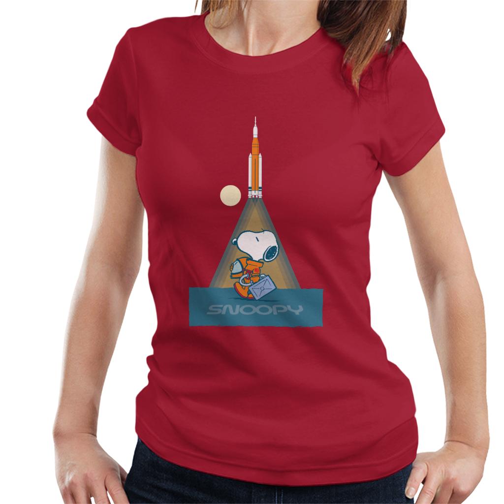 Peanuts Snoopy Astronaut Preparing For Take Off Women's T-Shirt-ALL + EVERY