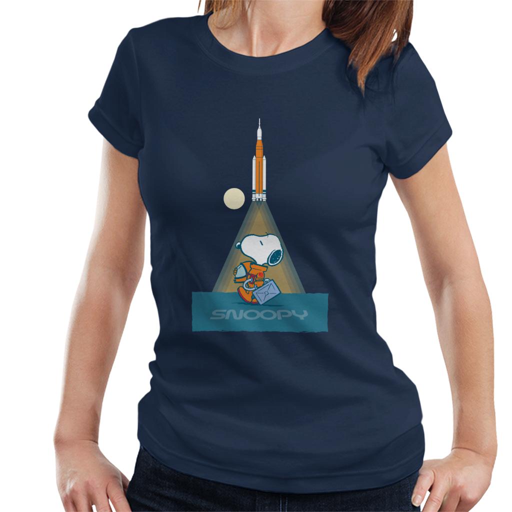 Peanuts Snoopy Astronaut Preparing For Take Off Women's T-Shirt-ALL + EVERY