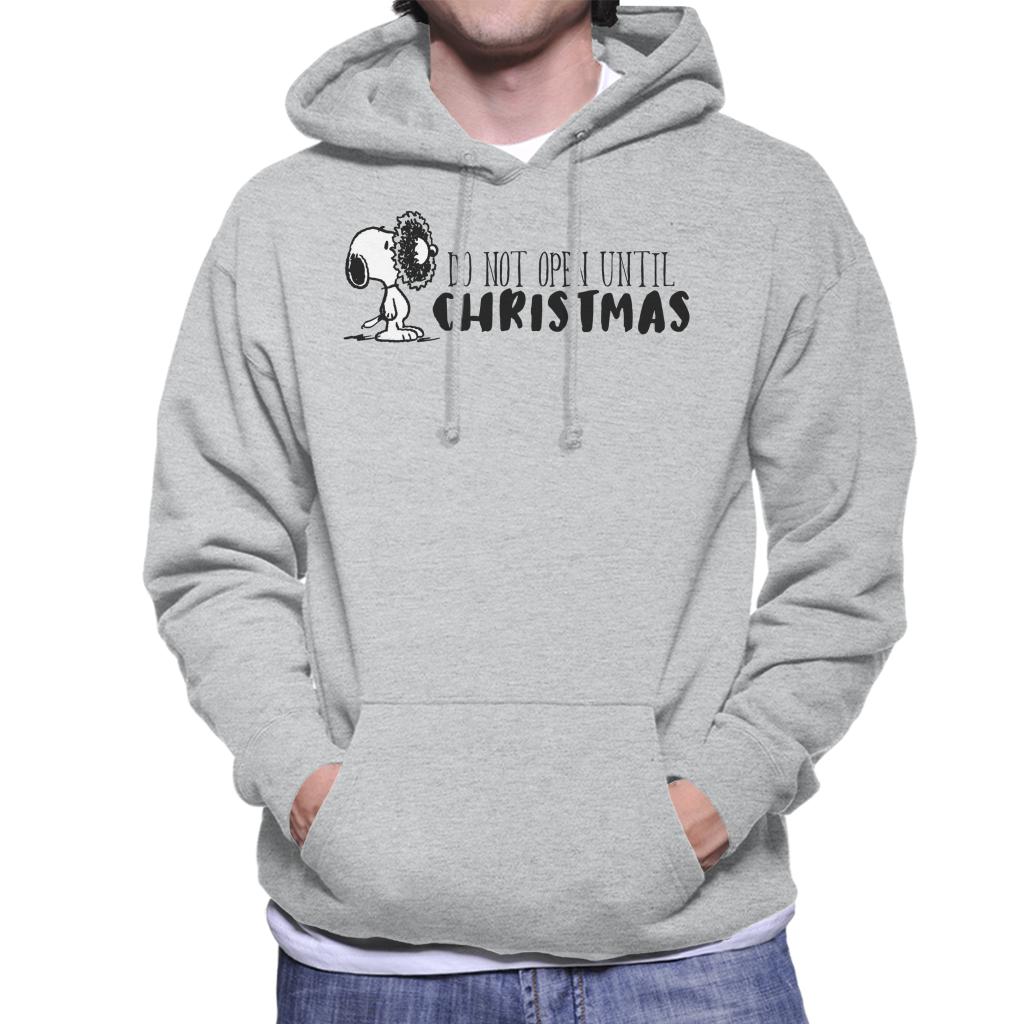 Peanuts Snoopy Holly Wreath On Face Men's Hooded Sweatshirt-ALL + EVERY