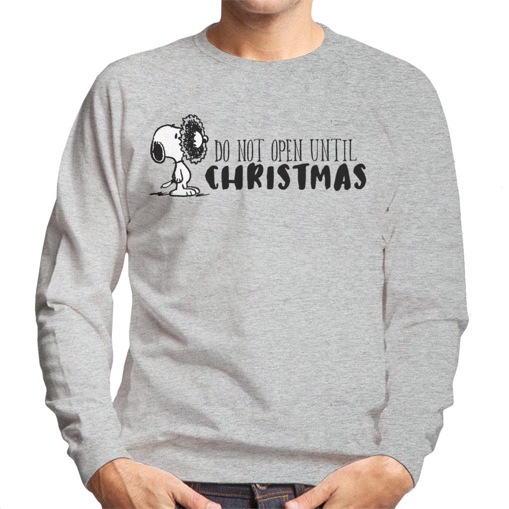 Peanuts Snoopy Holly Wreath On Face Men's Sweatshirt-ALL + EVERY