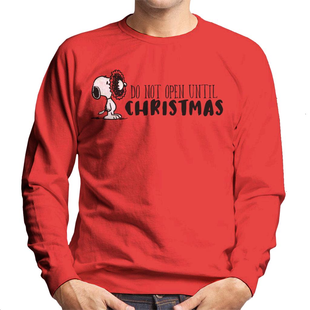 Peanuts Snoopy Holly Wreath On Face Men's Sweatshirt-ALL + EVERY
