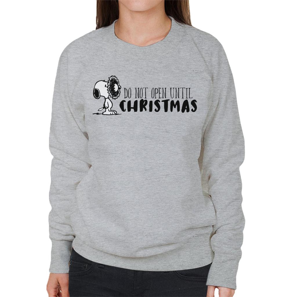 Peanuts Snoopy Holly Wreath On Face Women's Sweatshirt-ALL + EVERY