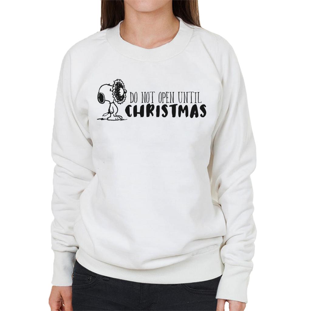 Peanuts Snoopy Holly Wreath On Face Women's Sweatshirt-ALL + EVERY