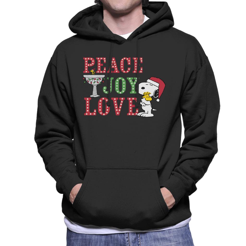 Peanuts-Snoopy-Holding-Woodstock-Peace-Joy-Love-Mens-Hooded-Sweatshirt