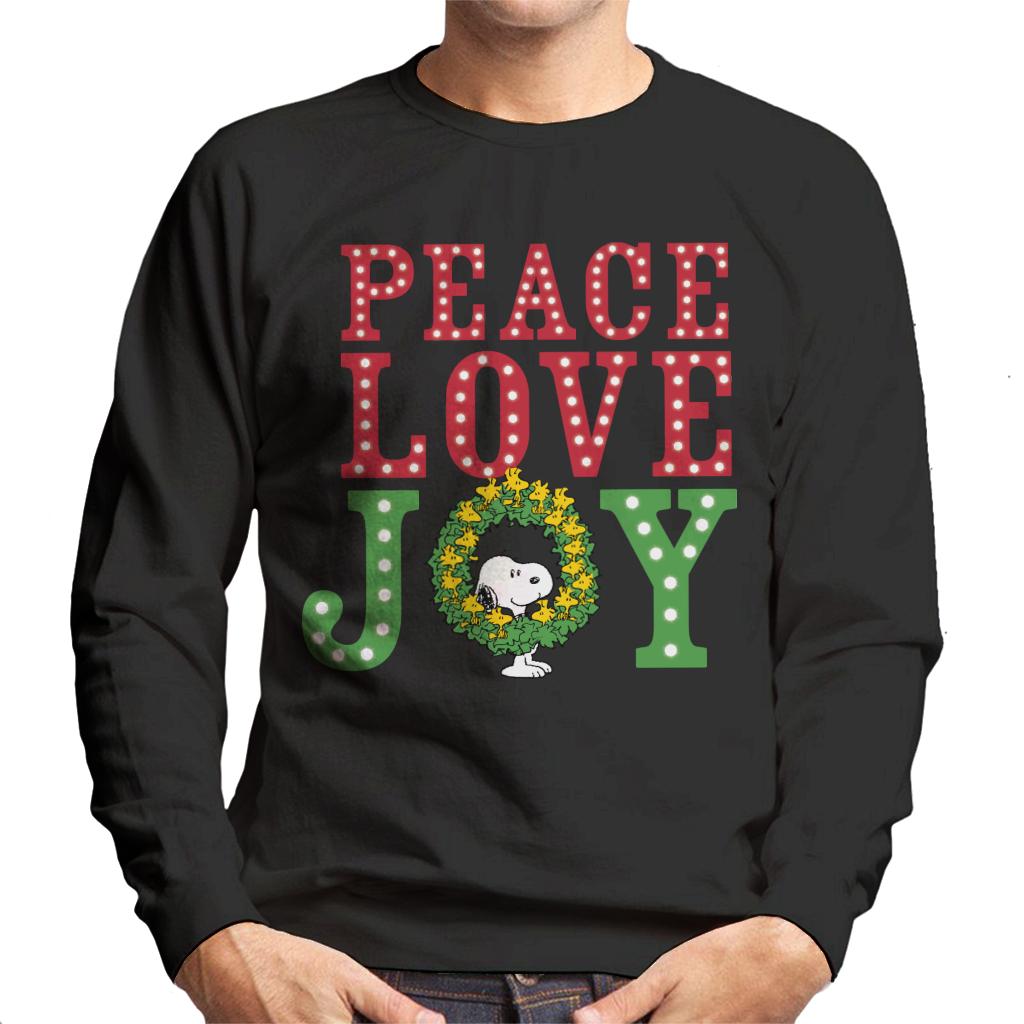 Peanuts-Snoopy-Woodstock-Wreath-Mens-Sweatshirt