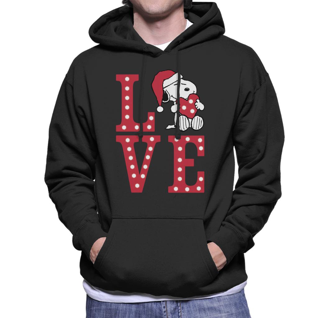 Peanuts-Snoopy-Holding-Festive-Lit-Up-Love-Heart-Mens-Hooded-Sweatshirt