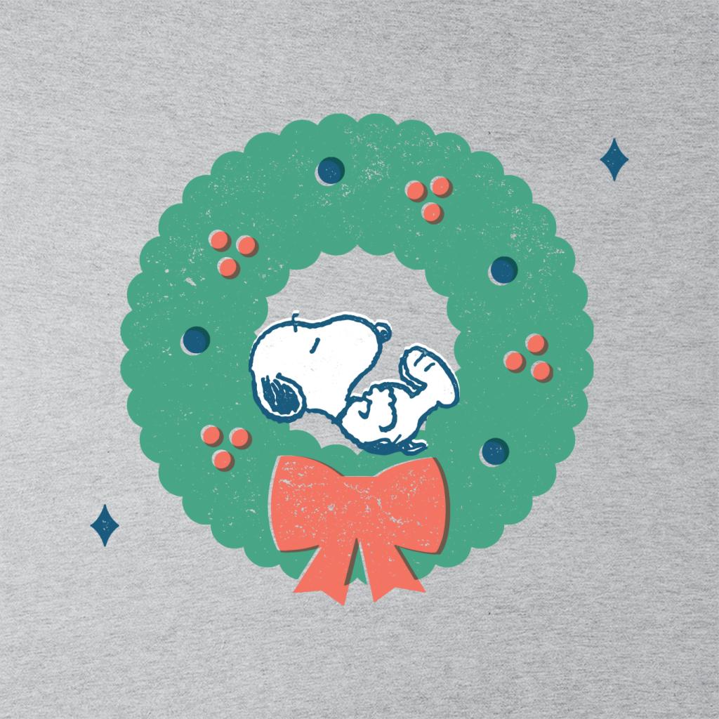 Peanuts Snoopy Holly Wreath Nap Women's Sweatshirt-ALL + EVERY