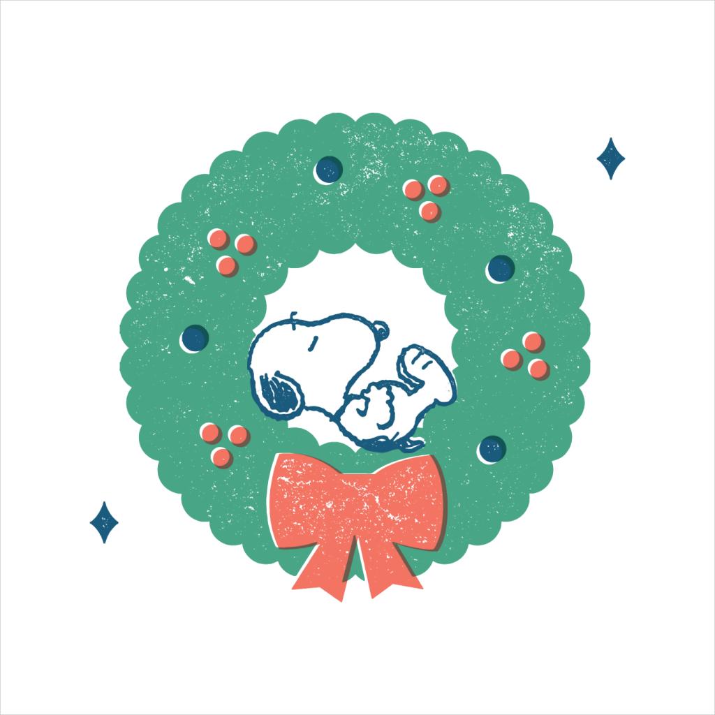 Peanuts Snoopy Holly Wreath Nap Women's T-Shirt-ALL + EVERY
