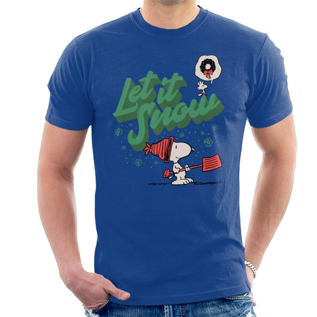 Peanuts Snoopy Let It Snow Men's T-Shirt-ALL + EVERY