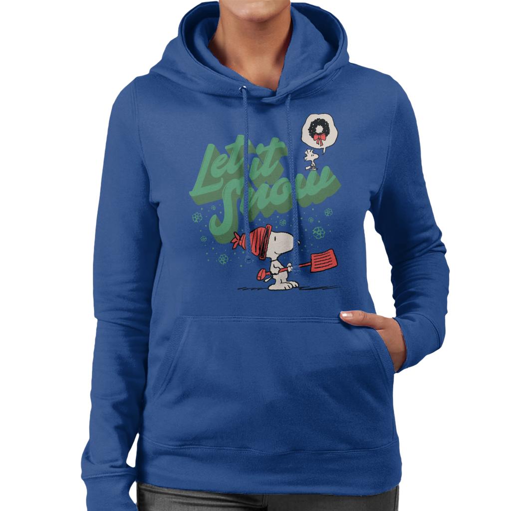 Peanuts Snoopy Let It Snow Women's Hooded Sweatshirt-ALL + EVERY