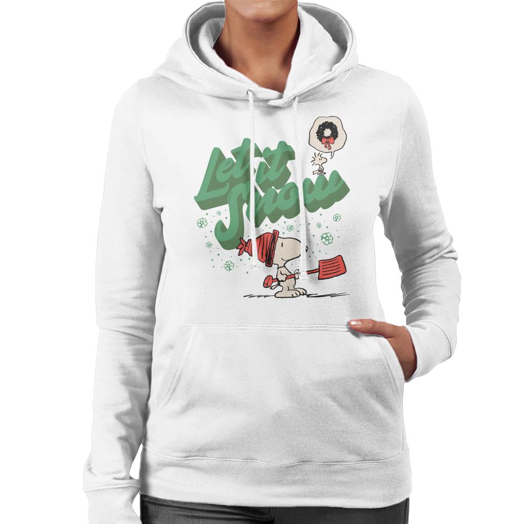 Peanuts Snoopy Let It Snow Women's Hooded Sweatshirt-ALL + EVERY