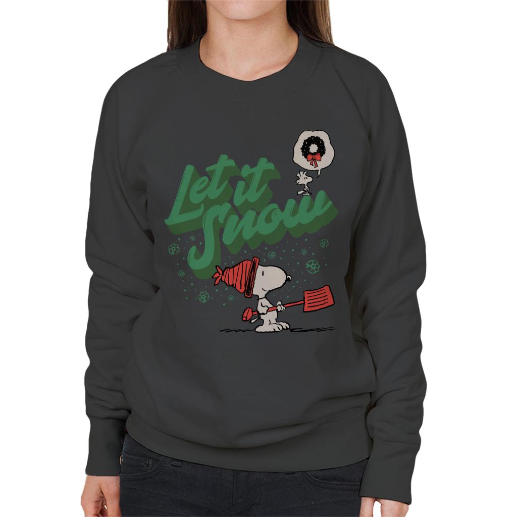 Peanuts Snoopy Let It Snow Women's Sweatshirt-ALL + EVERY