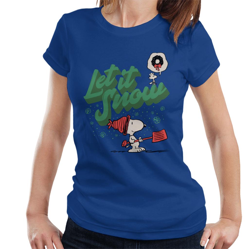 Peanuts Snoopy Let It Snow Women's T-Shirt-ALL + EVERY