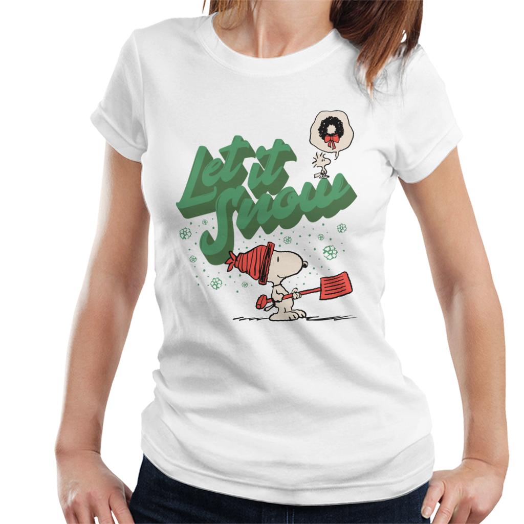 Peanuts Snoopy Let It Snow Women's T-Shirt-ALL + EVERY