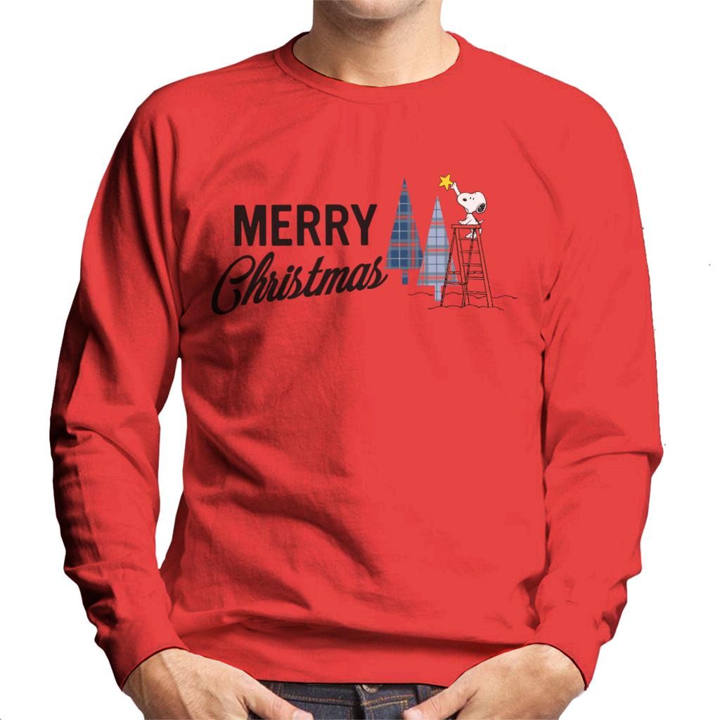 Peanuts Snoopy Star On Xmas Tree Men's Sweatshirt-ALL + EVERY