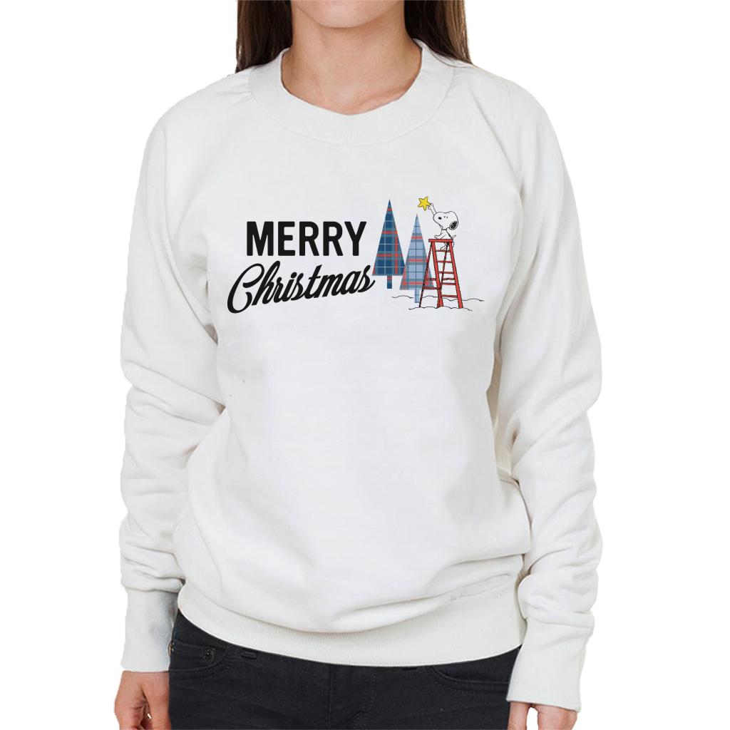 Peanuts Snoopy Star On Xmas Tree Women's Sweatshirt-ALL + EVERY