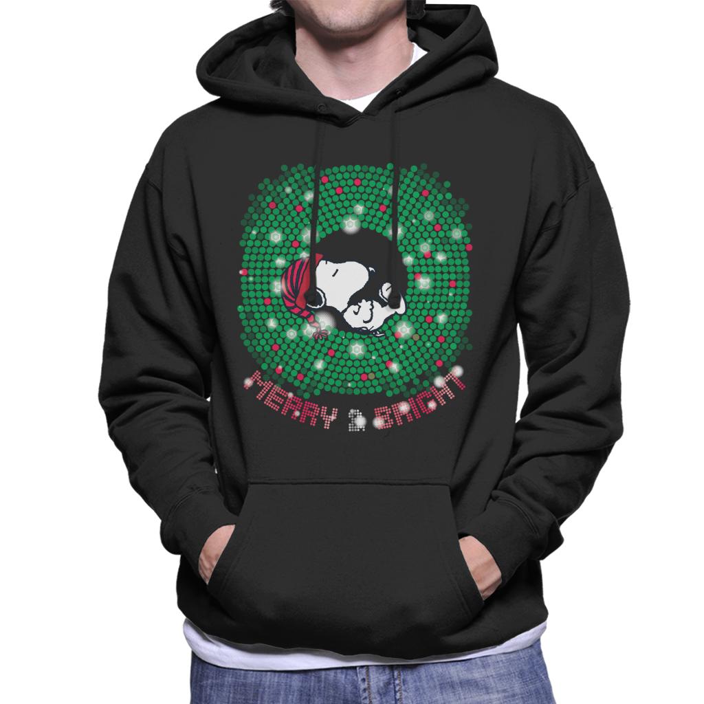 Peanuts-Snoopy-Asleep-Merry-And-Bright-Mens-Hooded-Sweatshirt