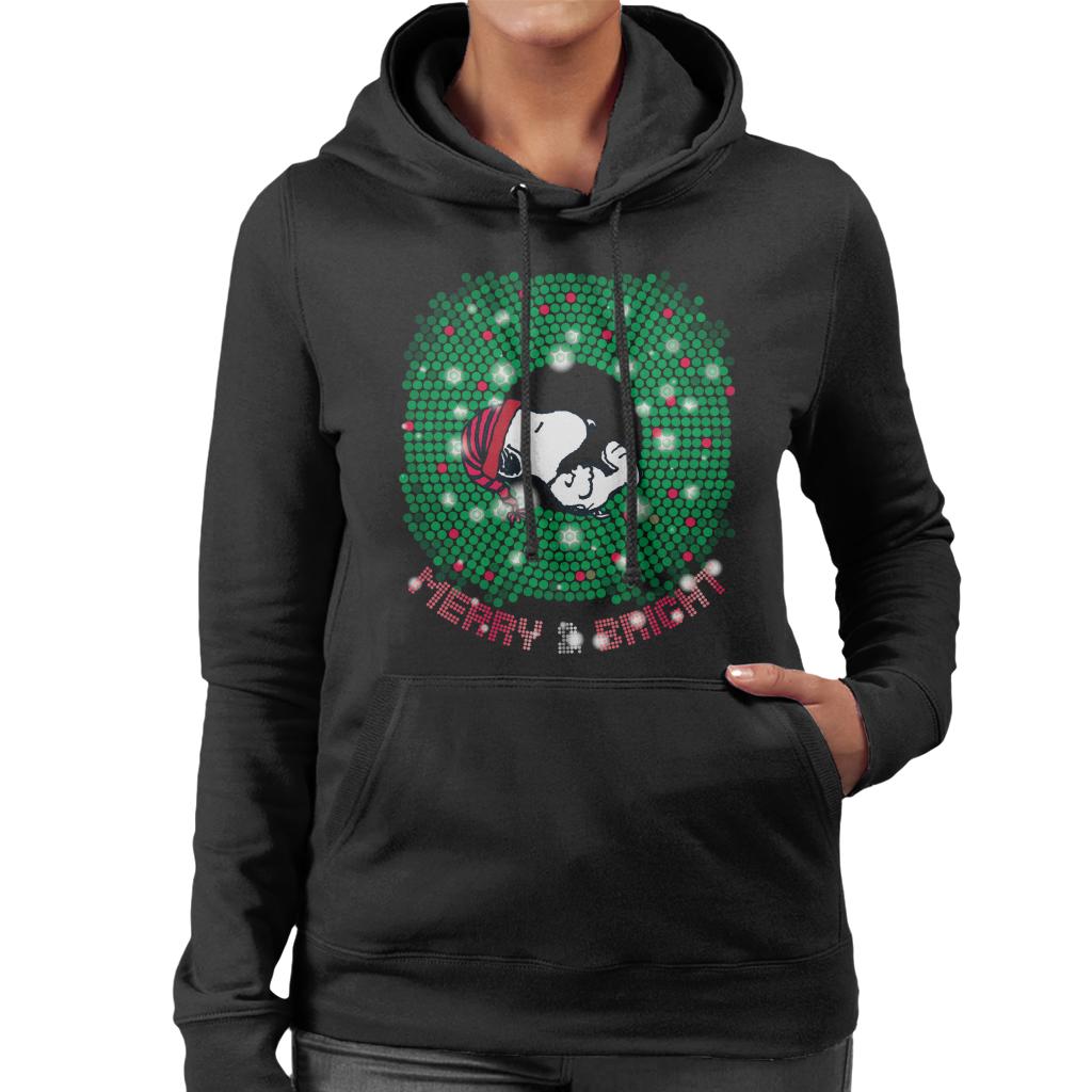 Peanuts-Snoopy-Asleep-Merry-And-Bright-Womens-Hooded-Sweatshirt