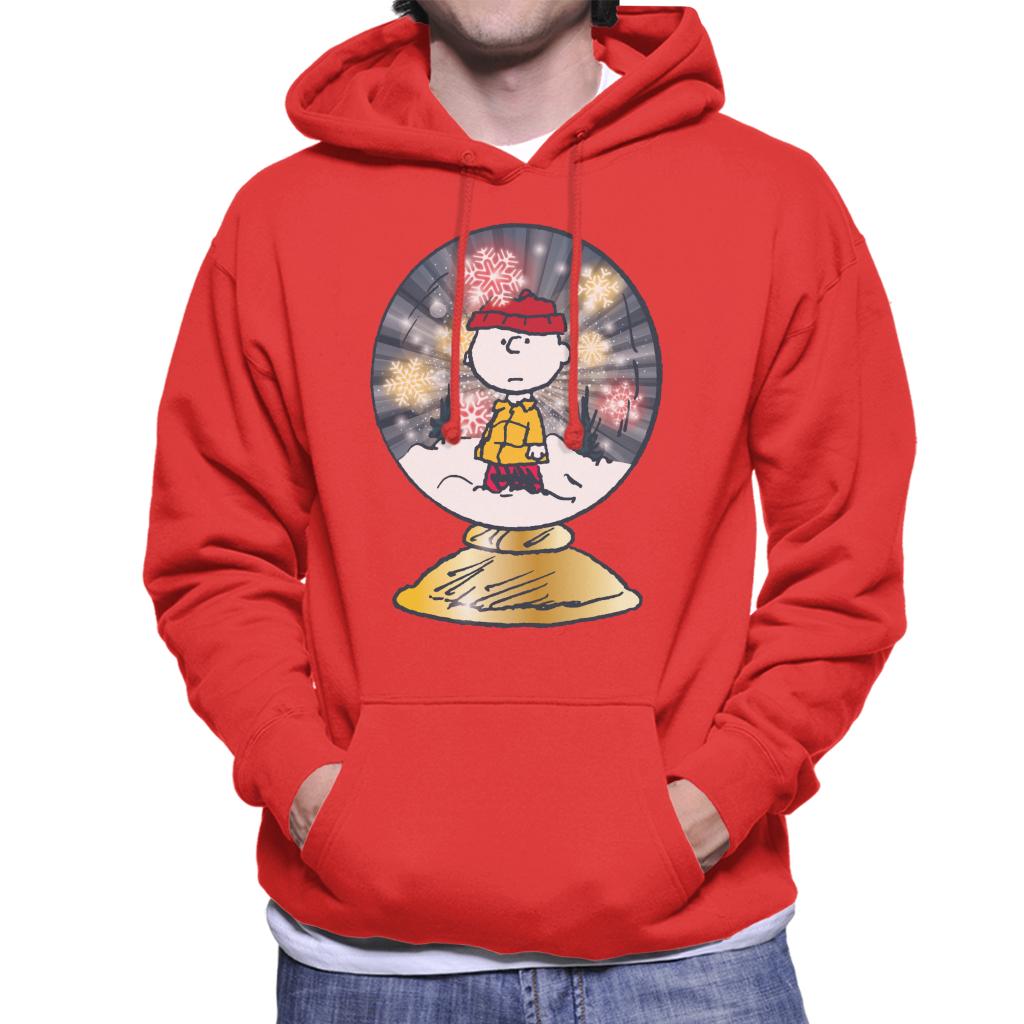 Peanuts Snoopy Charlie Brown In Snow Globe Men's Hooded Sweatshirt-ALL + EVERY