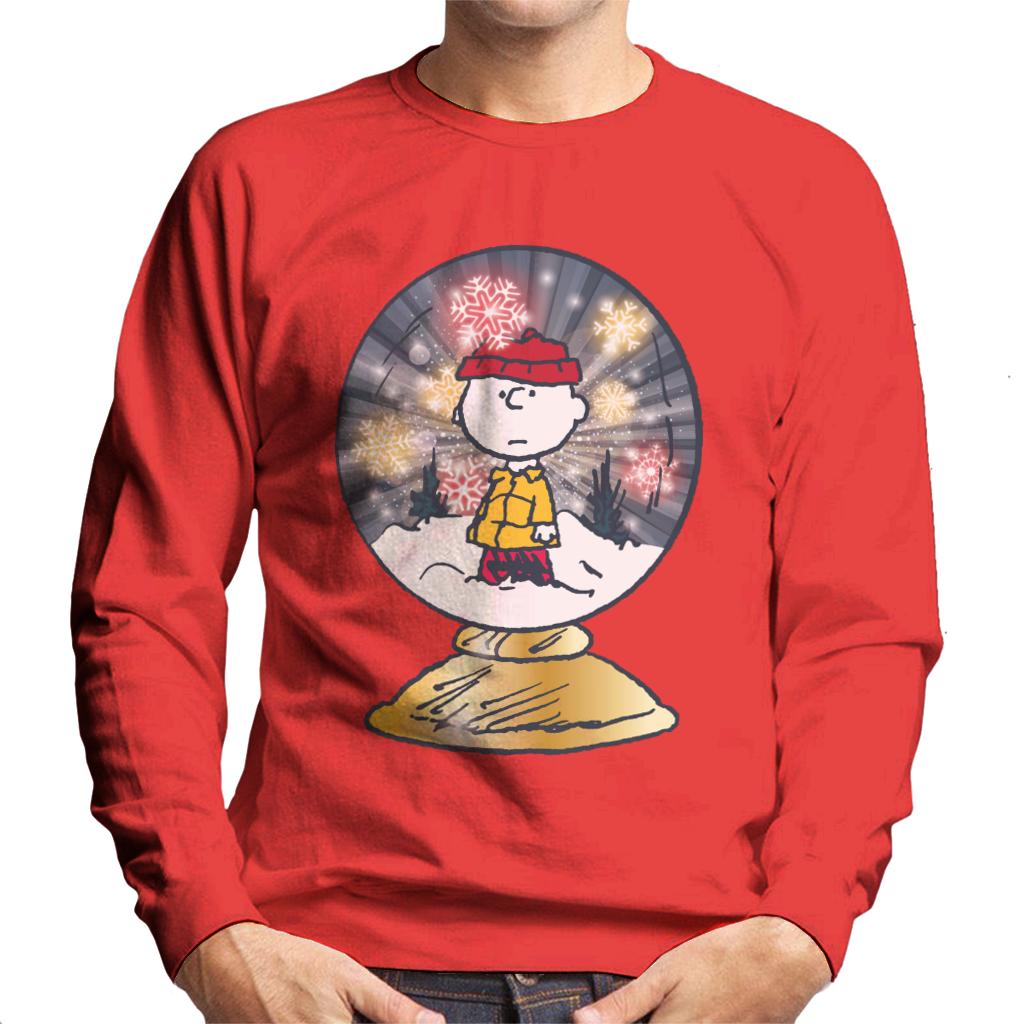 Peanuts Snoopy Charlie Brown In Snow Globe Men's Sweatshirt-ALL + EVERY