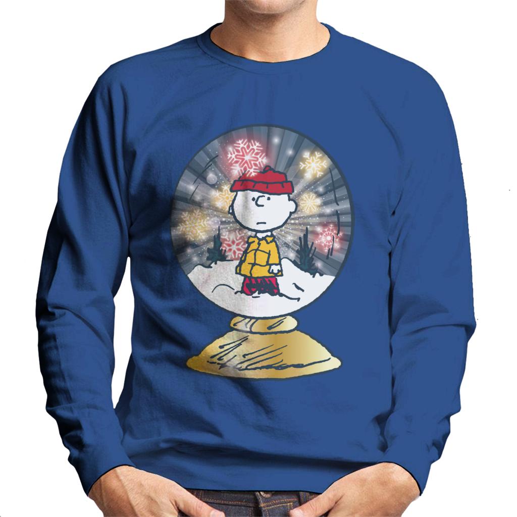 Peanuts Snoopy Charlie Brown In Snow Globe Men's Sweatshirt-ALL + EVERY