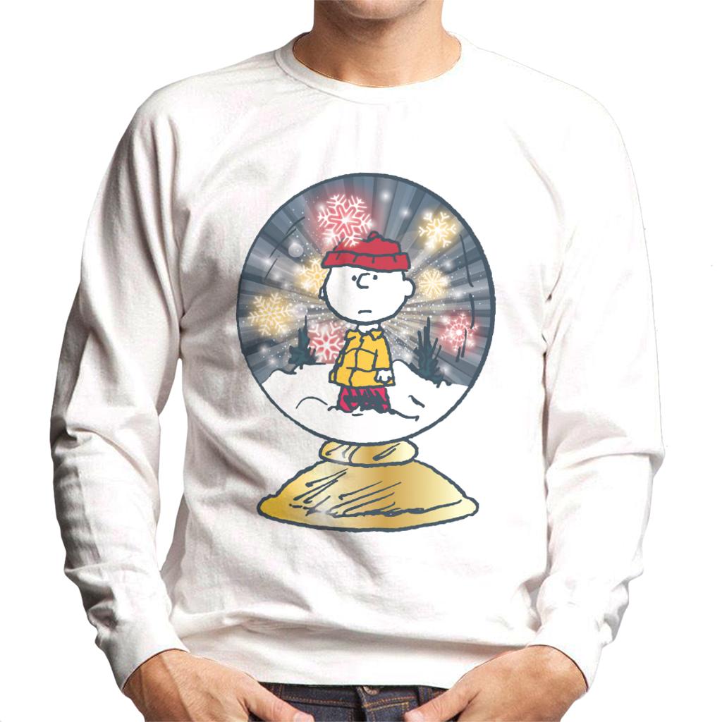 Peanuts Snoopy Charlie Brown In Snow Globe Men's Sweatshirt-ALL + EVERY