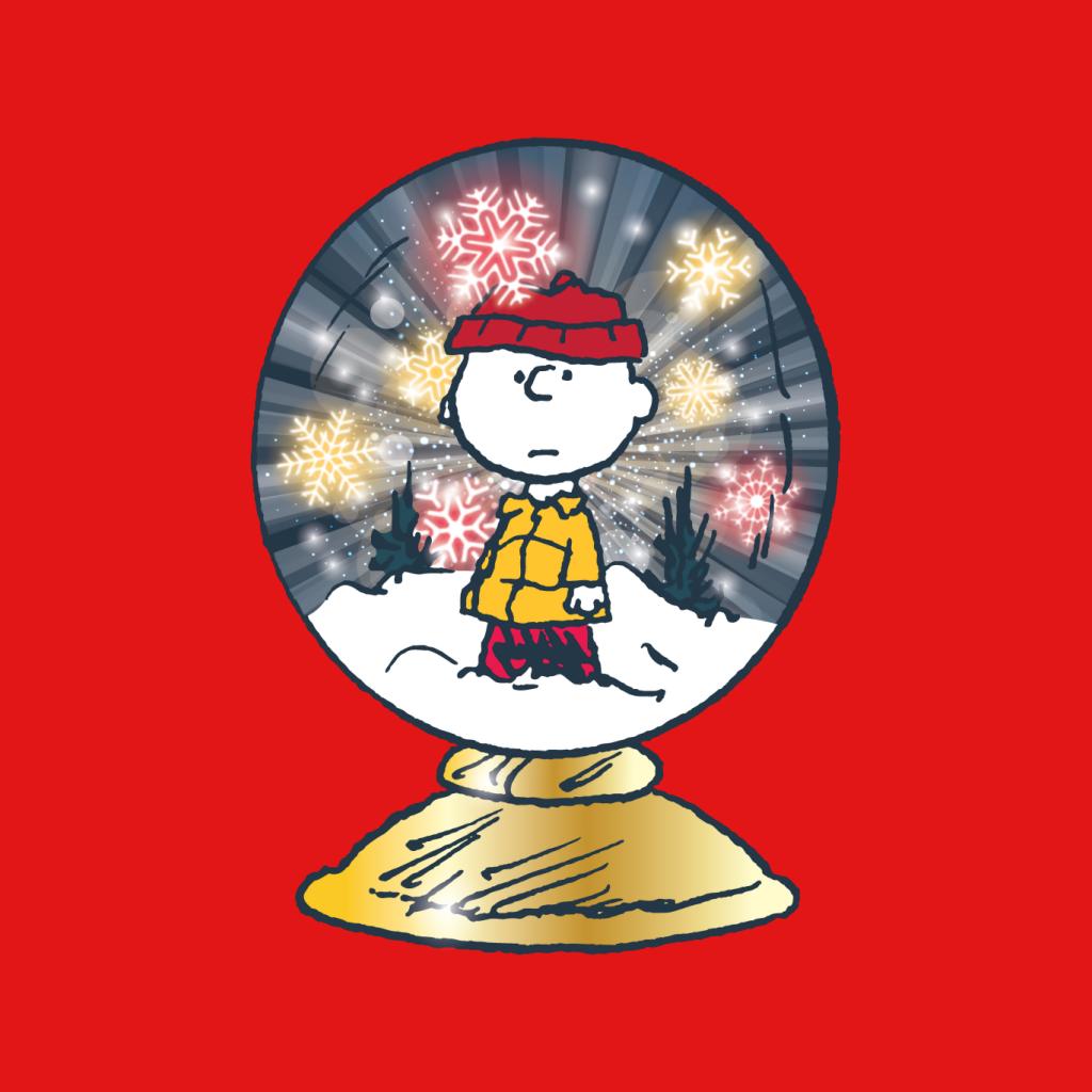Peanuts Snoopy Charlie Brown In Snow Globe Women's T-Shirt-ALL + EVERY