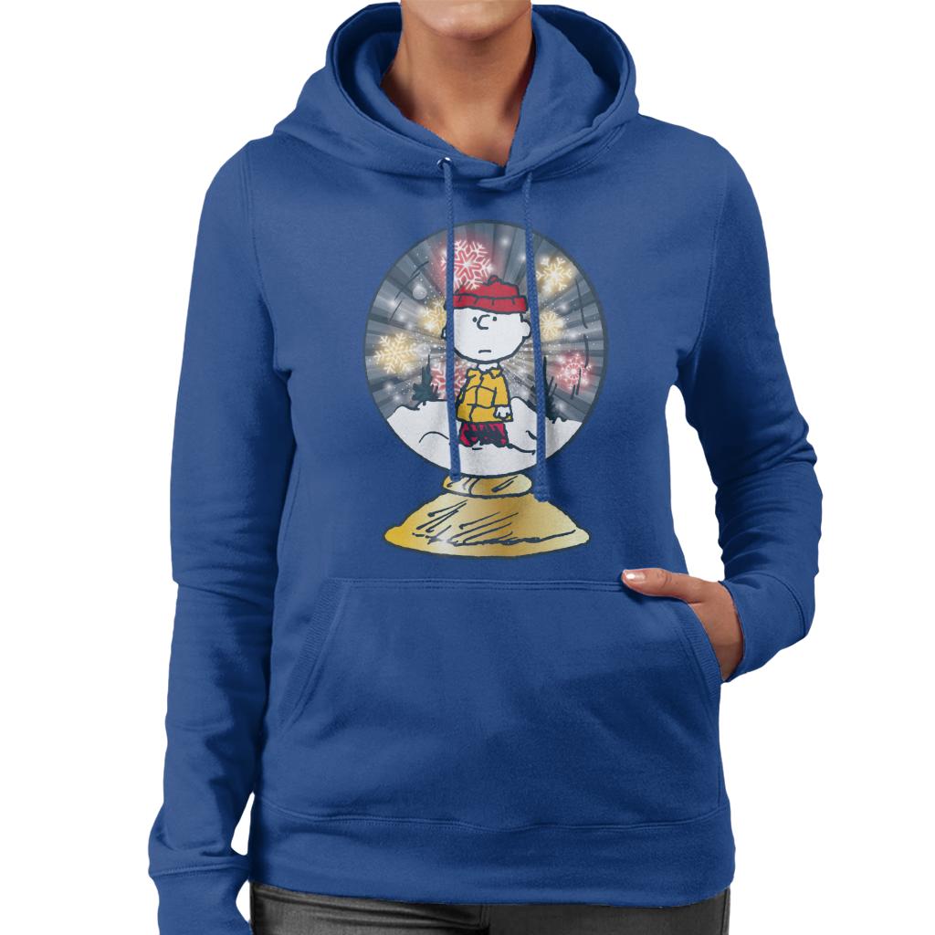 Peanuts Snoopy Charlie Brown In Snow Globe Women's Hooded Sweatshirt-ALL + EVERY