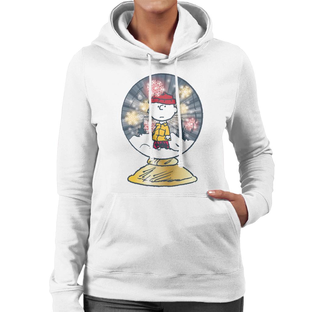 Peanuts Snoopy Charlie Brown In Snow Globe Women's Hooded Sweatshirt-ALL + EVERY