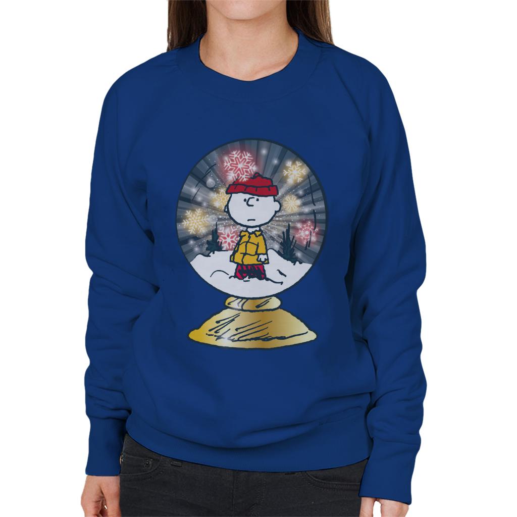 Peanuts Snoopy Charlie Brown In Snow Globe Women's Sweatshirt-ALL + EVERY