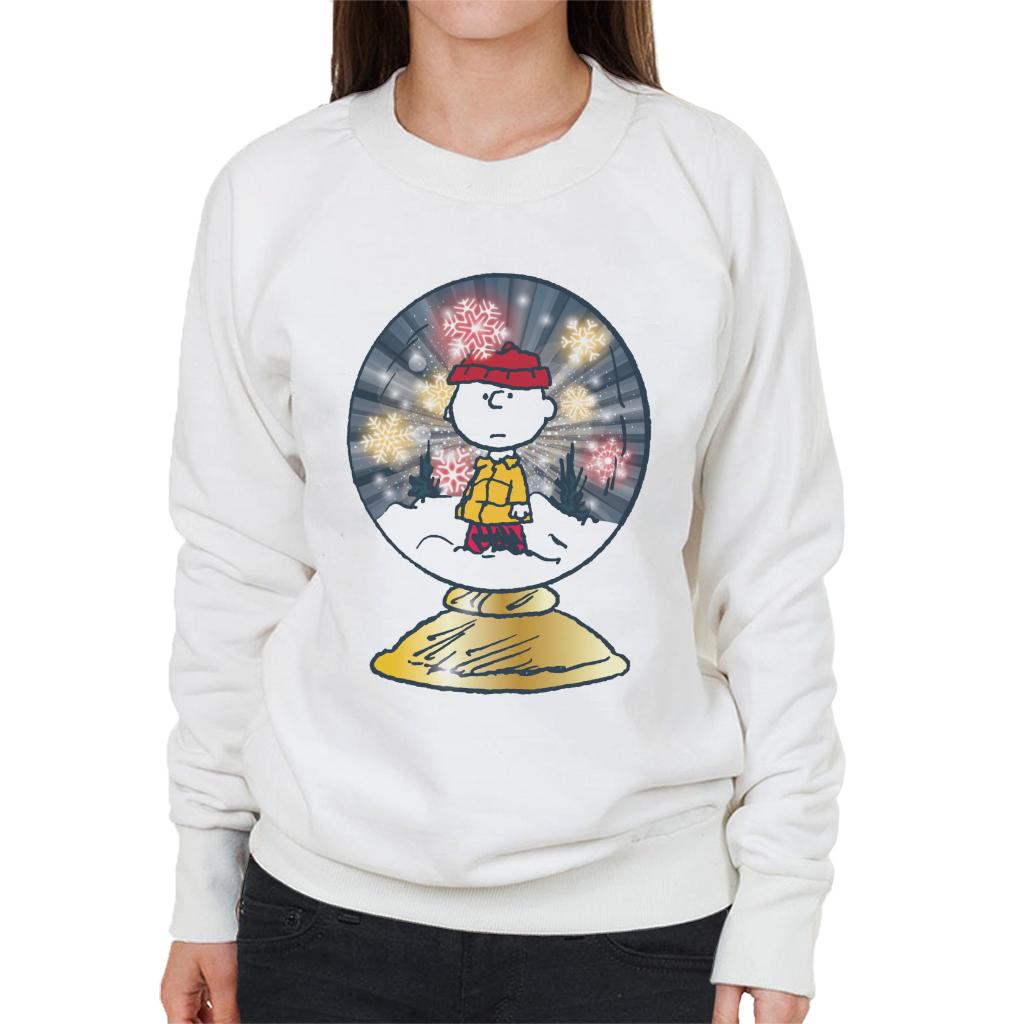 Peanuts Snoopy Charlie Brown In Snow Globe Women's Sweatshirt-ALL + EVERY