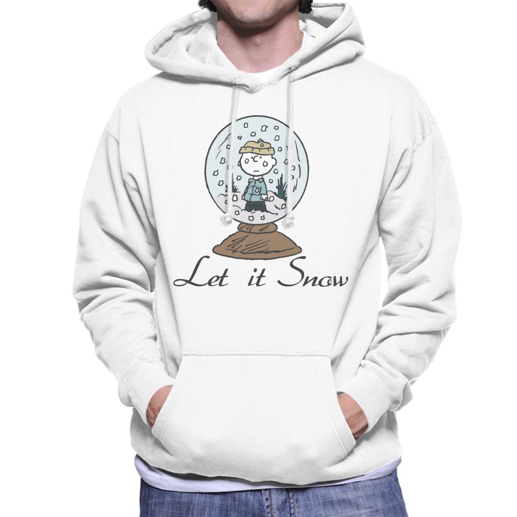 Peanuts Charlie Brown Let It Snow Globe Men's Hooded Sweatshirt-ALL + EVERY