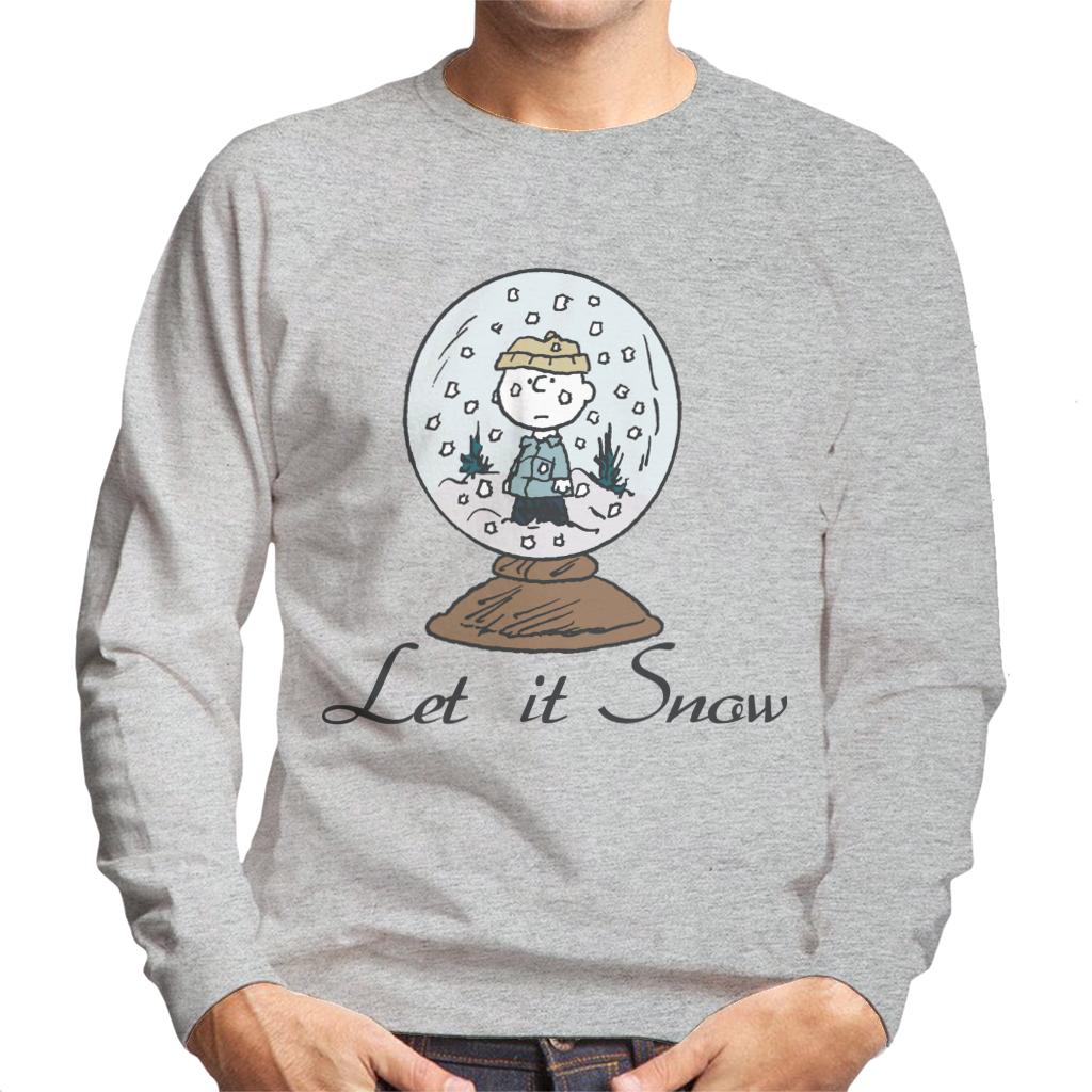 Peanuts Charlie Brown Let It Snow Globe Men's Sweatshirt-ALL + EVERY