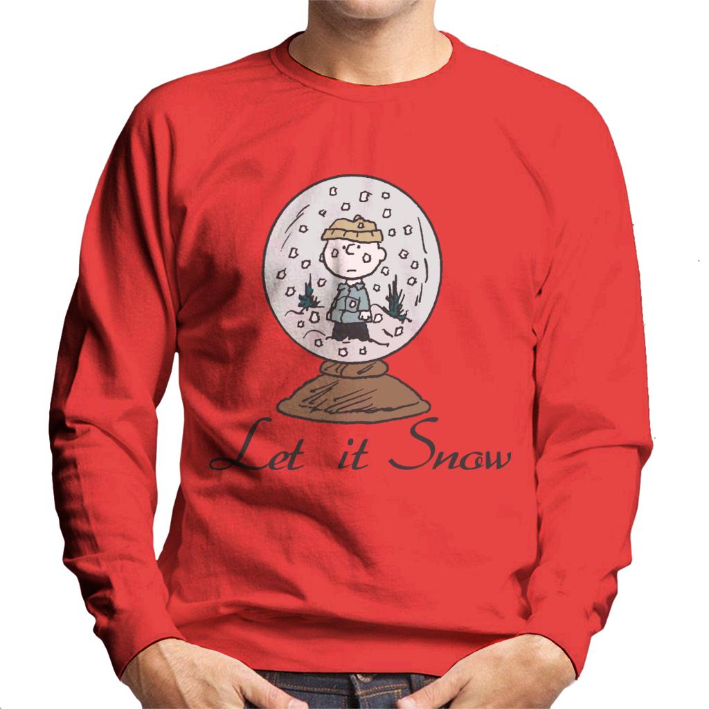 Peanuts Charlie Brown Let It Snow Globe Men's Sweatshirt-ALL + EVERY