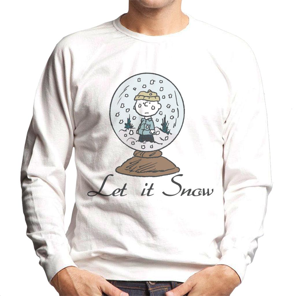 Peanuts Charlie Brown Let It Snow Globe Men's Sweatshirt-ALL + EVERY