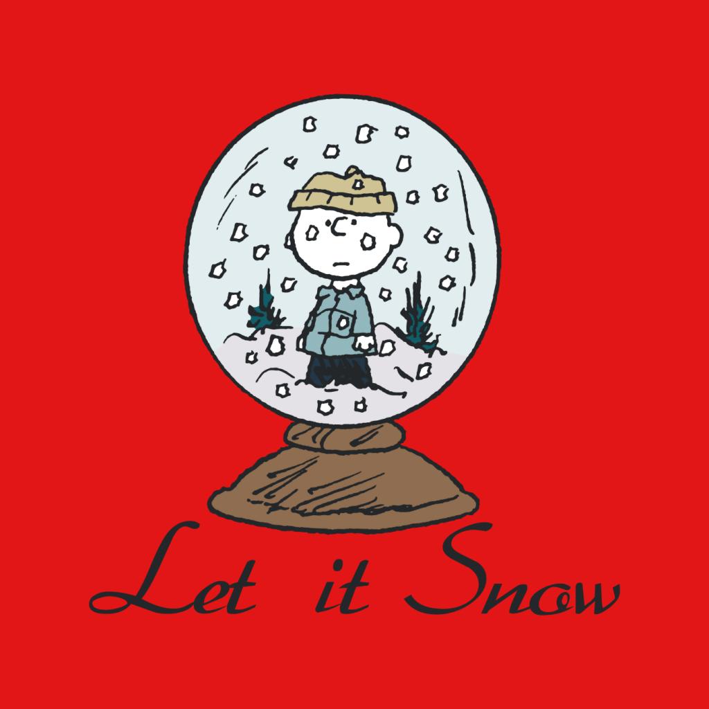 Peanuts Charlie Brown Let It Snow Globe Men's T-Shirt-ALL + EVERY