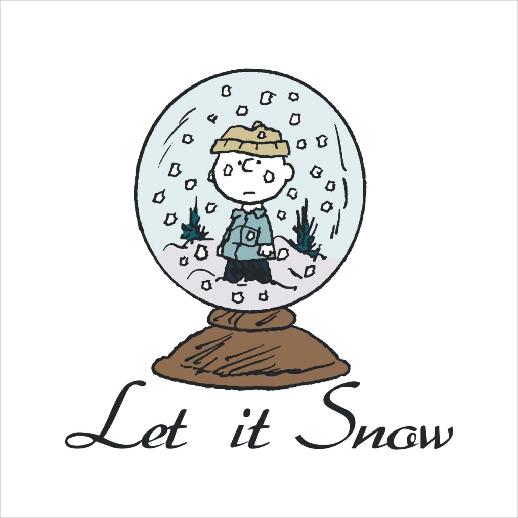 Peanuts Charlie Brown Let It Snow Globe Men's T-Shirt-ALL + EVERY