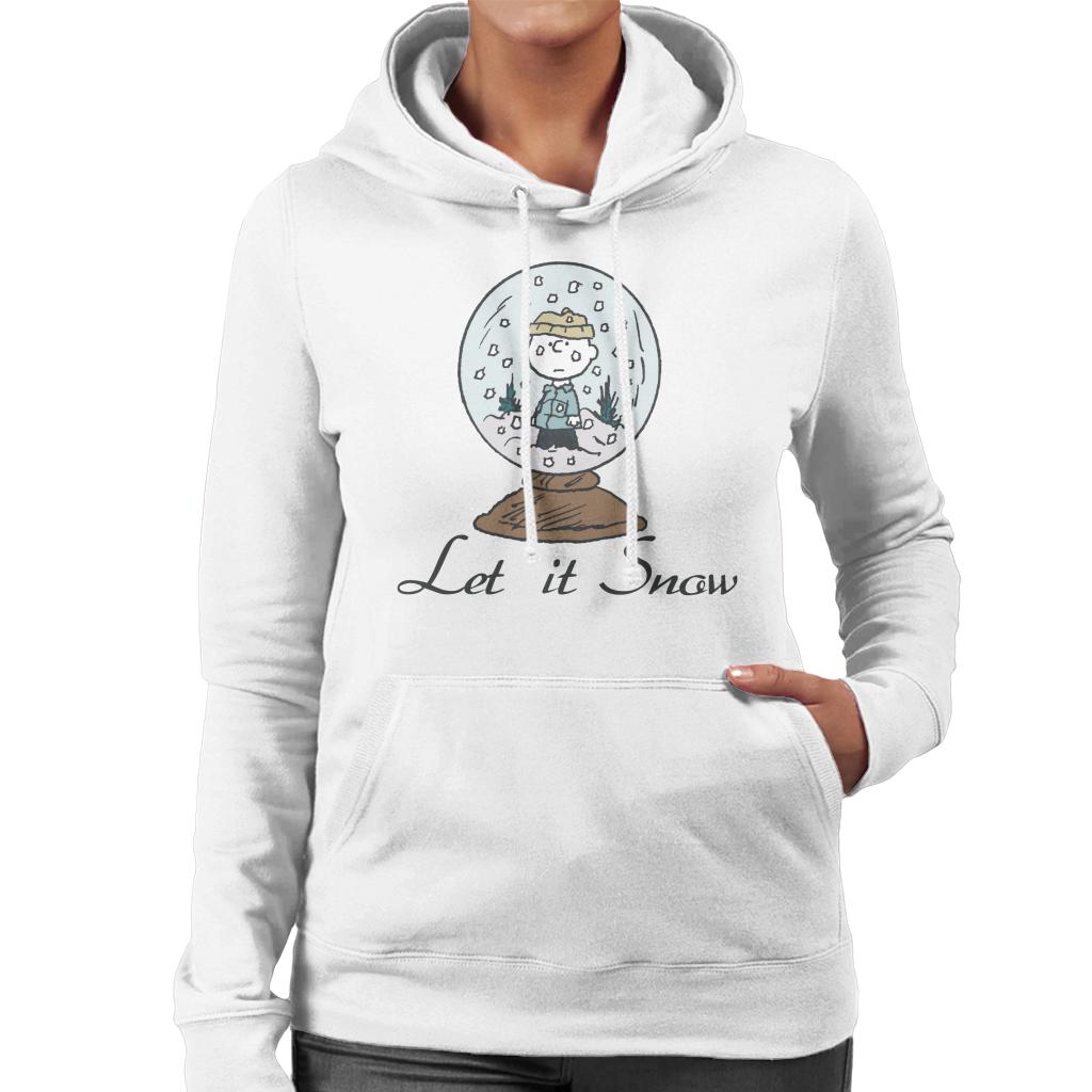 Peanuts Charlie Brown Let It Snow Globe Women's Hooded Sweatshirt-ALL + EVERY
