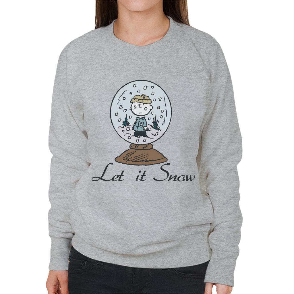 Peanuts Charlie Brown Let It Snow Globe Women's Sweatshirt-ALL + EVERY