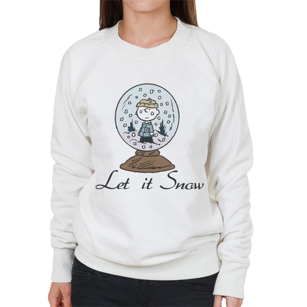 Peanuts Charlie Brown Let It Snow Globe Women's Sweatshirt-ALL + EVERY