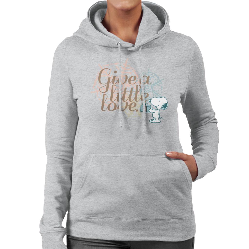 Peanuts Snoopy Give A Little Love Women's Hooded Sweatshirt-ALL + EVERY