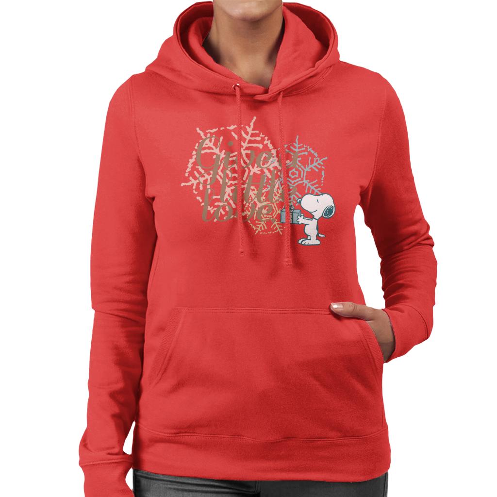 Peanuts Snoopy Give A Little Love Women's Hooded Sweatshirt-ALL + EVERY