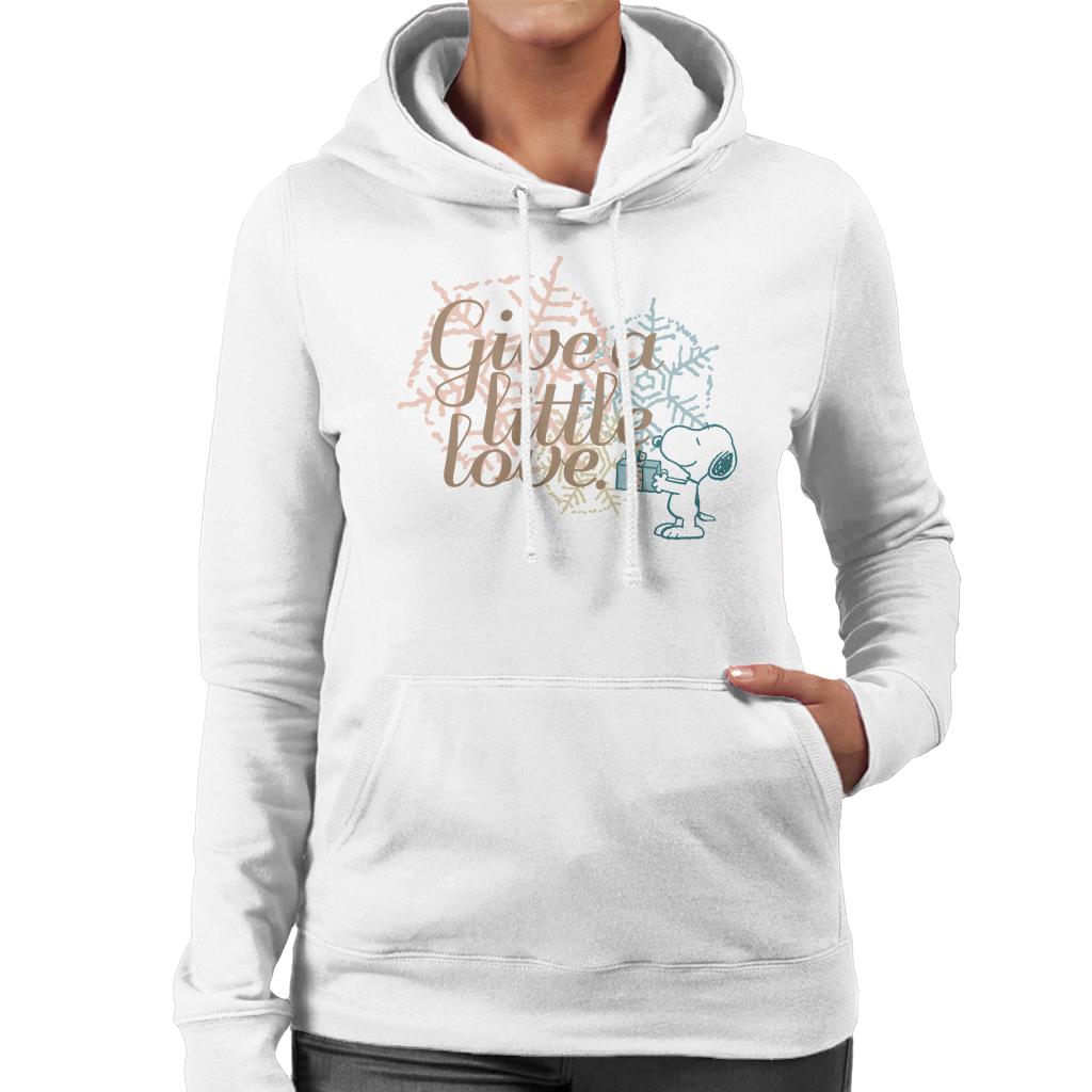 Peanuts Snoopy Give A Little Love Women's Hooded Sweatshirt-ALL + EVERY
