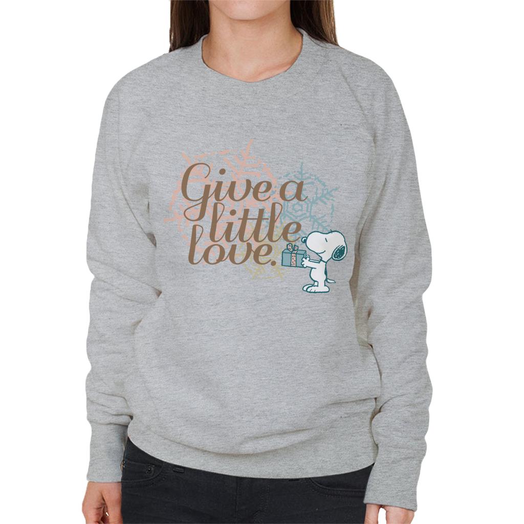 Peanuts Snoopy Give A Little Love Women's Sweatshirt-ALL + EVERY